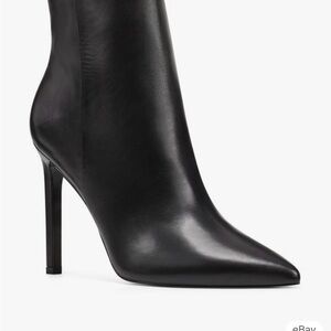 Nine West Black Stiletto Boots Real Leather New Size 10
